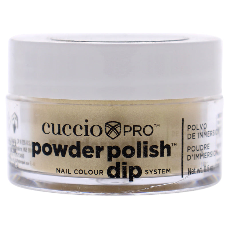 Cuccio Colour Pro Powder Polish Nail Colour Dip System - Metallic Lemon Gold by Cuccio Colour for Women - 0.5 oz Nail Powder