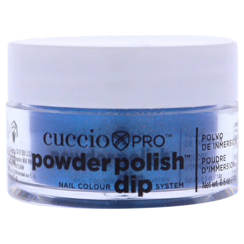 Cuccio Colour Pro Powder Polish Nail Colour Dip System - Blue With Pink Glitter by Cuccio Colour for Women - 0.5 oz Nail Powder