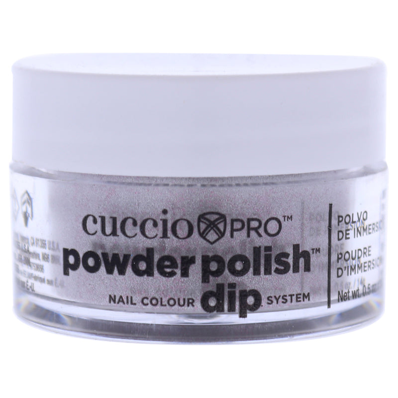 Cuccio Colour Pro Powder Polish Nail Colour Dip System - Silver With Baby Pink Glitter by Cuccio Colour for Women - 0.5 oz Nail Powder