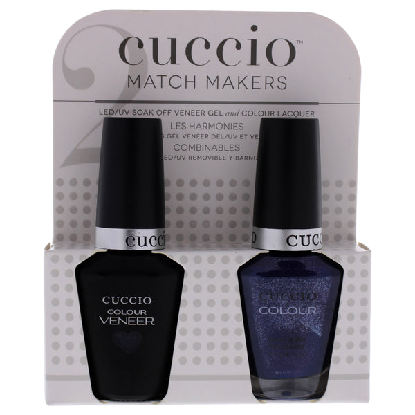 Cuccio Colour Match Makers Set - Purple Rain In Spain by Cuccio Colour for Women - 2 Pc 0.44oz Veneer Soak Of Gel Nail Polish, 0.43oz Colour Nail Polish