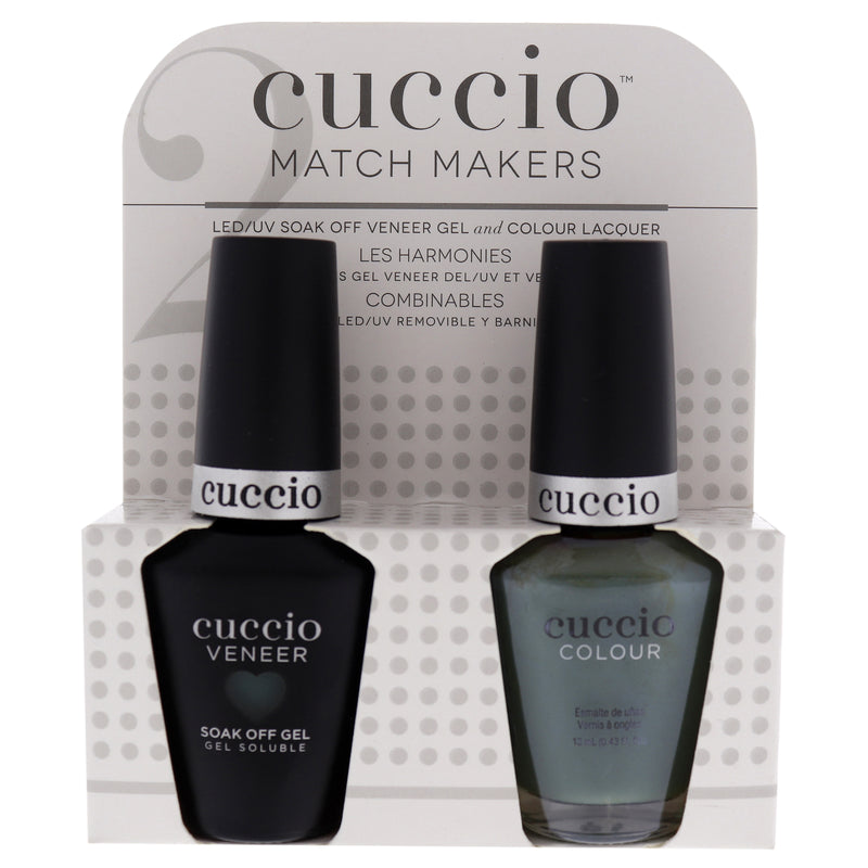 Cuccio Colour Match Makers Set - Dubai Me An Island by Cuccio Colour for Women - 2 Pc 0.44oz Veneer Soak Of Gel Nail Polish, 0.43oz Colour Nail Polish