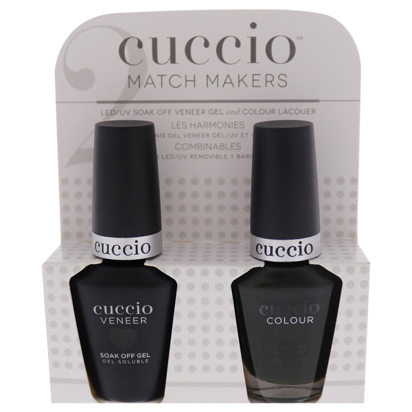 Cuccio Colour Match Makers Set - Glassgow Nights by Cuccio Colour for Women - 2 Pc 0.44oz Veneer Soak Of Gel Nail Polish, 0.43oz Colour Nail Polish