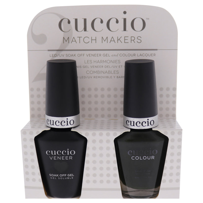 Cuccio Colour Match Makers Set - Glassgow Nights by Cuccio Colour for Women - 2 Pc 0.44oz Veneer Soak Of Gel Nail Polish, 0.43oz Colour Nail Polish