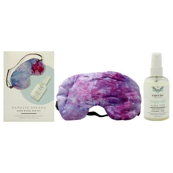 Cuccio Somatology Namaste Dreams Sleep Ritual Duo Kit by Cuccio Somatology for Unisex - 2 Pc 4oz Yogahhh Aura Mist, Lavender Tie Dye Sleep Eye Mask