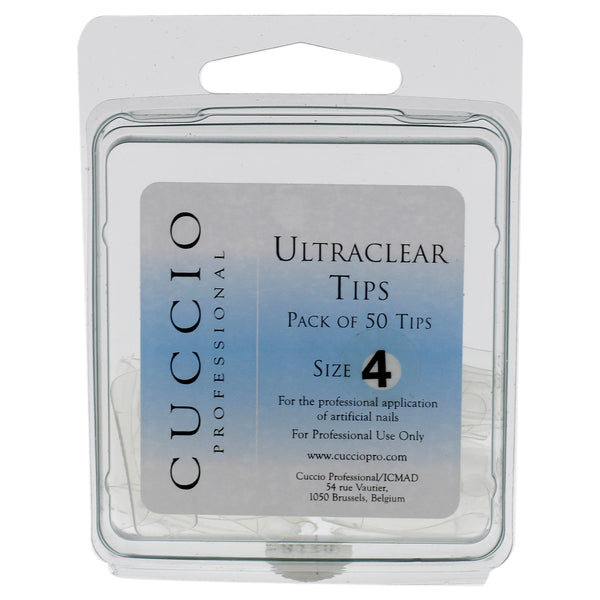Cuccio Pro Ultraclear Tips Pack - 4 by Cuccio Pro for Women - 50 Pc Acrylic Nails