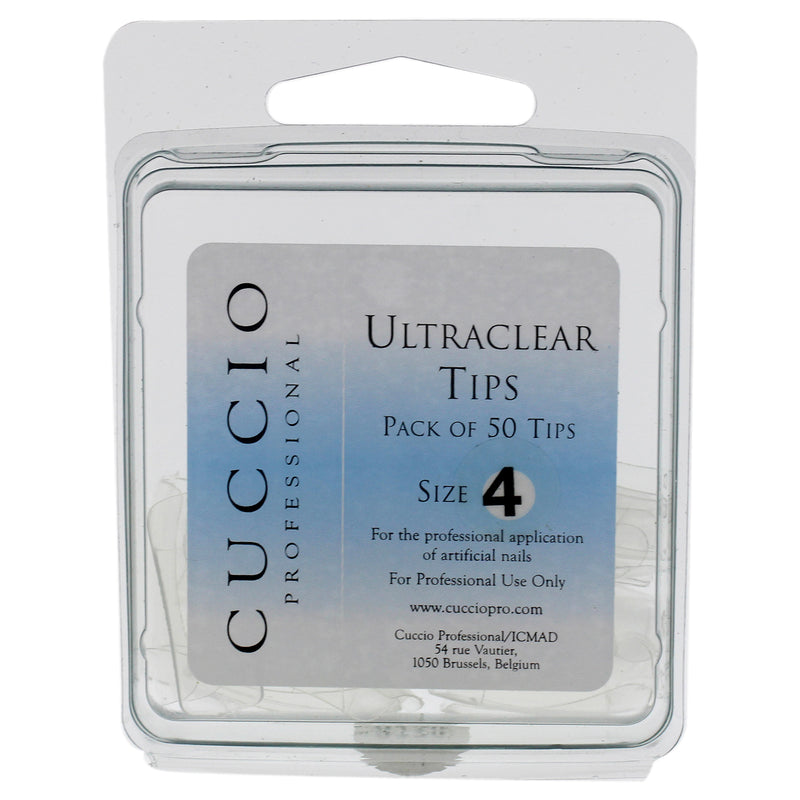 Cuccio Pro Ultraclear Tips Pack - 4 by Cuccio Pro for Women - 50 Pc Acrylic Nails