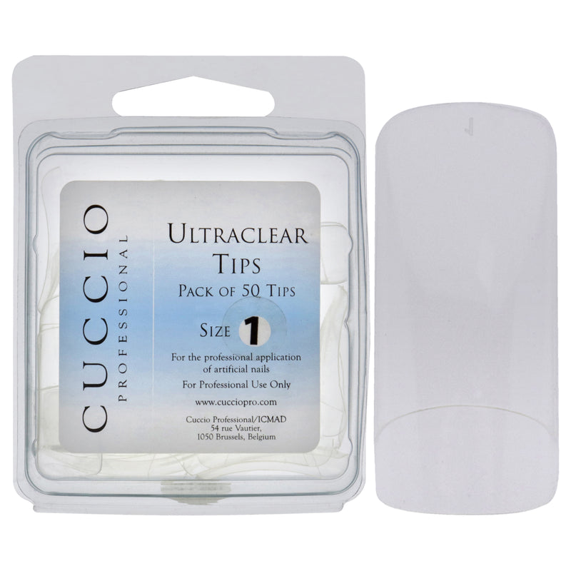 Cuccio Pro Ultraclear Tips - 1 by Cuccio Pro for Women - 50 Pc Acrylic Nails