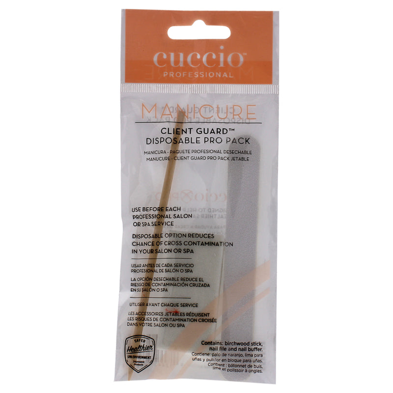 Cuccio Pro Manicure Client Guard Disposable Pro Pack by Cuccio Pro for Women - 3 Pc Birchwood Stick, Nail File, Nail Buffer