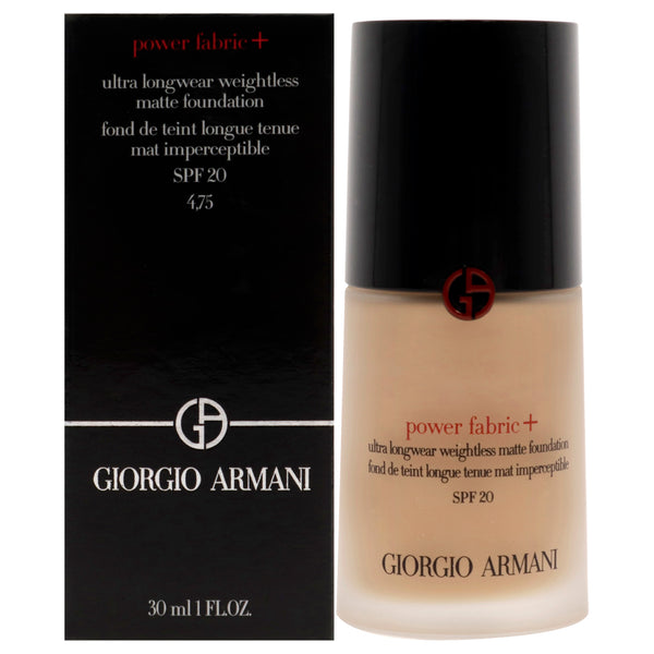 Giorgio Armani Power Fabric Plus Ultra Longwear Matte Foundation SPF 20 - 4.75 by Giorgio Armani for Women - 1 oz Foundation
