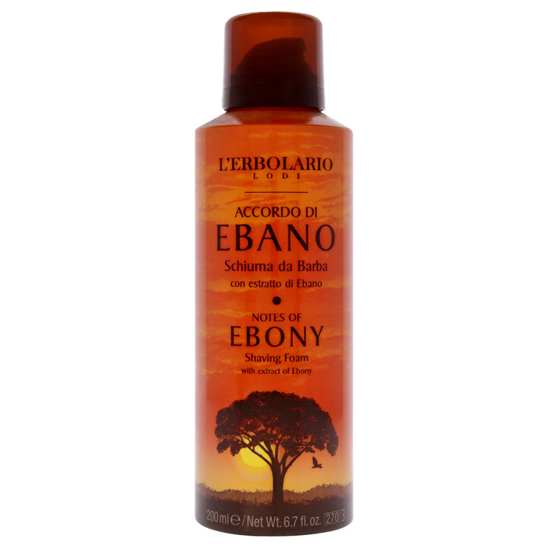 LErbolario Notes of Ebony Shaving Foam by LErbolario for Men - 6.7 oz Shaving Foam