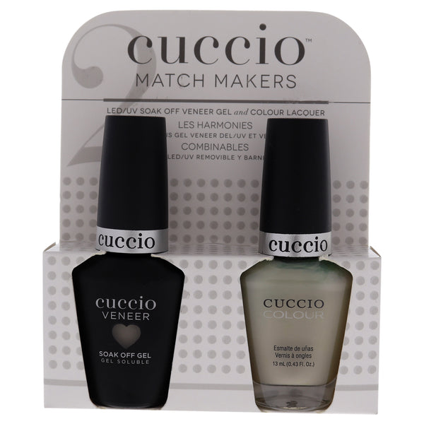 Cuccio Colour Match Makers Set - Hair Toss by Cuccio Colour for Women - 2 Pc 0.44oz Veneer Soak Of Gel Nail Polish, 0.43oz Colour Nail Polish