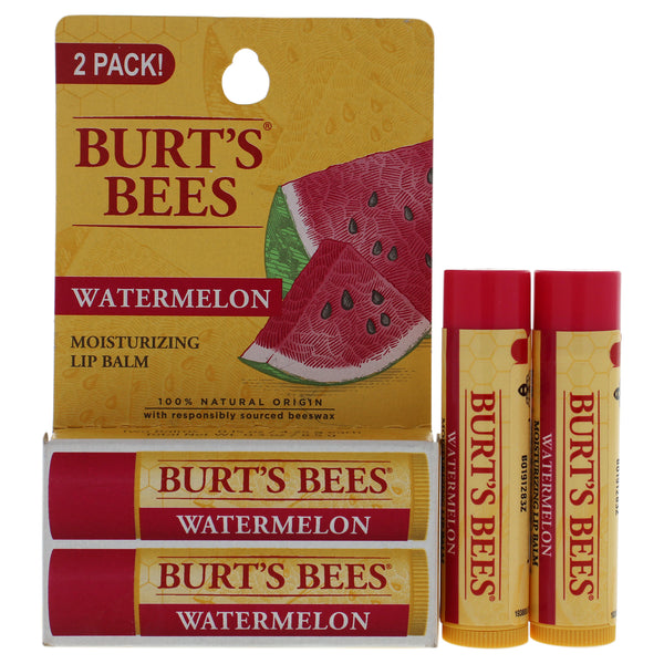 Burt's Bees Watermelon Moisturizer Lip Balm Blister by Burts Bees for Unisex - 2 x 0.15 oz Lip Balm