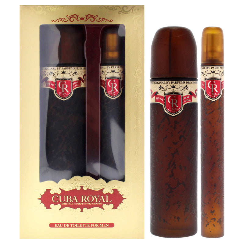 Cuba Cuba Royal by Cuba for Men - 2 Pc Gift Set 3.3oz EDT Spray, 1.17oz EDT Spray