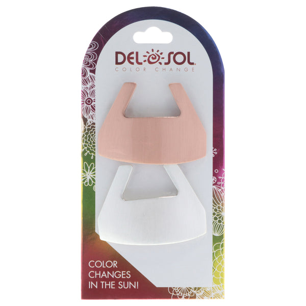 DelSol Color-Changing Hair Barrettes - Metallic Geometric Polished Finish by DelSol for Women - 2 Pc Hair Clip