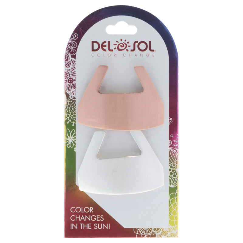 DelSol Color-Changing Hair Barrettes - Metallic Geometric Polished Finish by DelSol for Women - 2 Pc Hair Clip