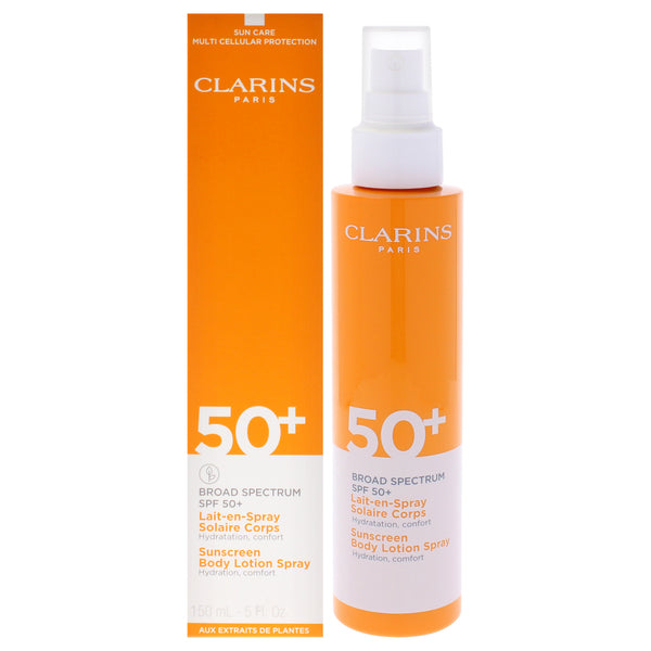 Clarins Sunscreen Body Lotion Spray SPF 50 Plus by Clarins for Unisex - 5 oz Sunscreen