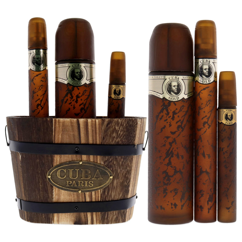 Cuba Cuba Gold by Cuba for Men - 3 Pc Gift Set 3.3oz EDT Spray, 1.17oz EDT Spray, 0.5oz EDT Spray