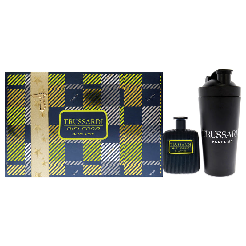 Trussardi Riflesso Blue Vibe by Trussardi for Men - 2 Pc Gift Set 3.4 oz EDT Spray, Sport Bottle