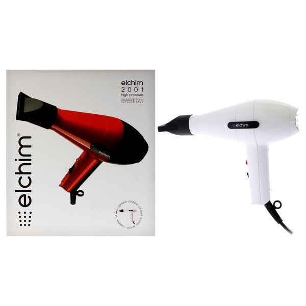 Elchim 2001 High Pressure Hair Dryer - White by Elchim for Unisex - 1 Pc Hair Dryer