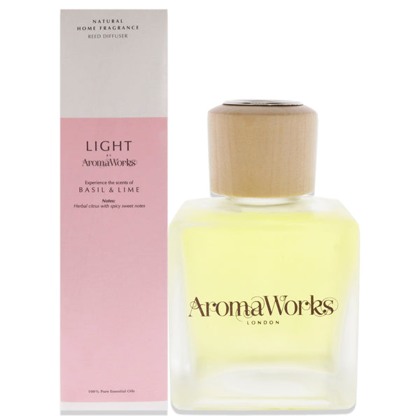 Aromaworks Light Reed Diffuser - Basil and Lime by Aromaworks for Unisex - 3.4 oz Reed Diffuser