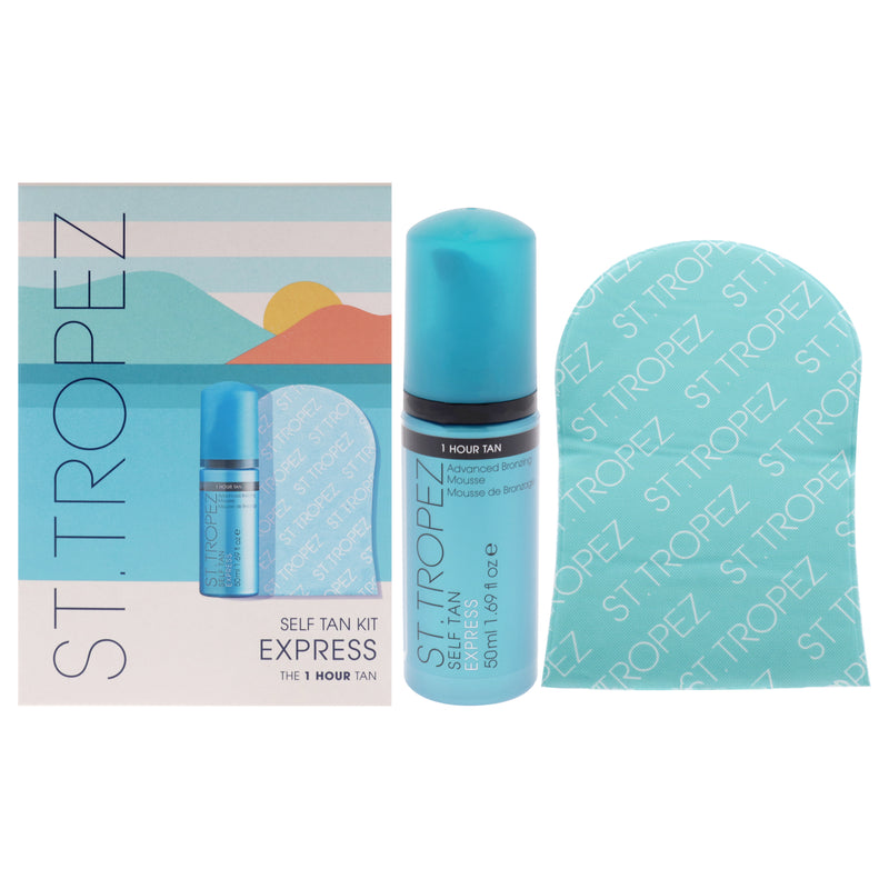 St. Tropez Self Tan Express Kit by St. Tropez for Unisex - 2 Pc 1.69oz Advance Bronzing Mousse, Velvet Luxe Applicator Mitt