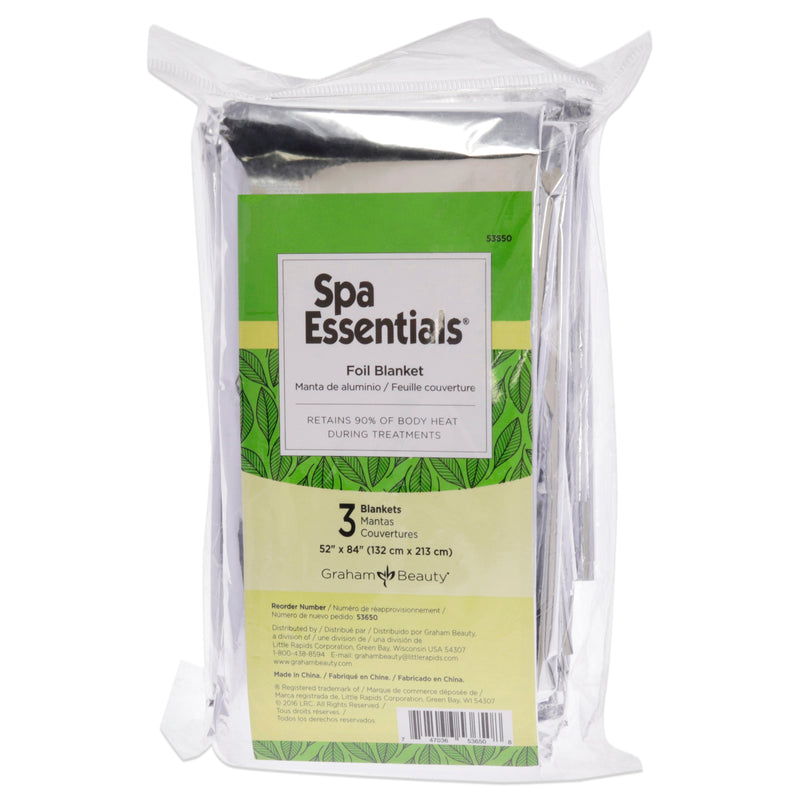Spa Essentials Mylar Foil Blanket For Body Wraps by Spa Essentials for Unisex - 3 Pc Foil Blanket