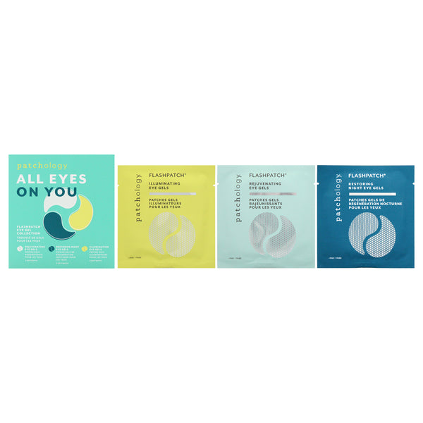 Patchology All Eyes On You Flashpatch Eye Gels Collection by Patchology for Unisex - 6 Pair 2 Pair Eye Gels - Rejuvenating, 2 Pair Eye Gels - Restoring Night, 2 Pair Eye Gels - Illuminating