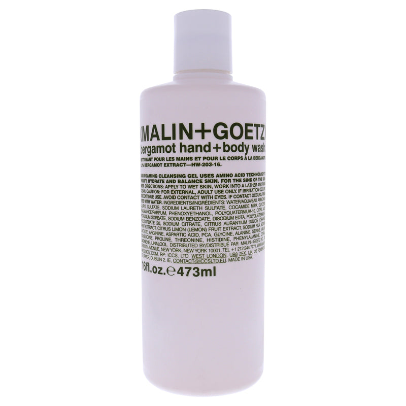 MALIN+GOETZ Bergamot Hand and Body Wash by Malin + Goetz for Unisex - 16 oz Hand and Body Wash
