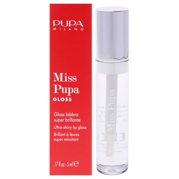 Pupa Milano Miss Pupa Gloss Ultra-Shine Lip Gloss - 100 Crystal Glass by Pupa Milano for Women - 0.17 oz Lip Gloss