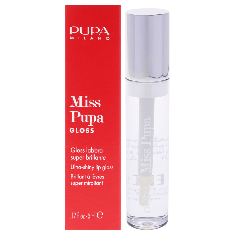 Pupa Milano Miss Pupa Gloss Ultra-Shine Lip Gloss - 100 Crystal Glass by Pupa Milano for Women - 0.17 oz Lip Gloss