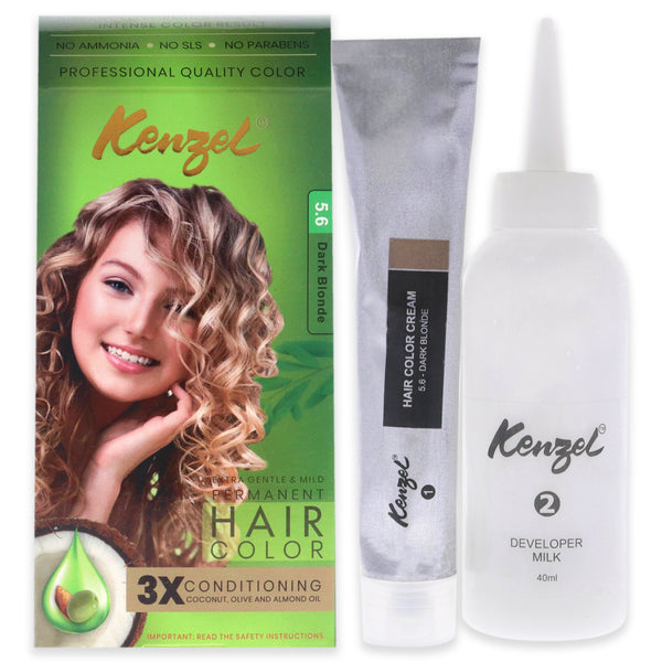 Kenzel Extra Gentle and Mild Permanent Hair Color - 5.6 Dark Blonde by Kenzel for Women - 1 Application Hair Color