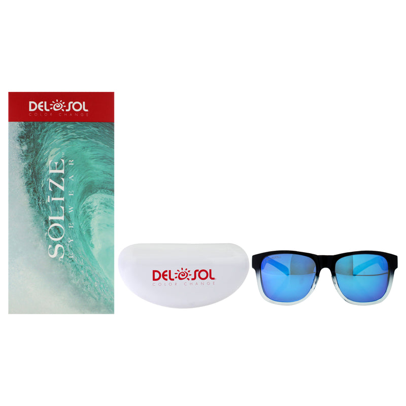 DelSol Solize Into the Sun - Black and Clear to Blue by DelSol for Unisex - 1 Pc Sunglasses