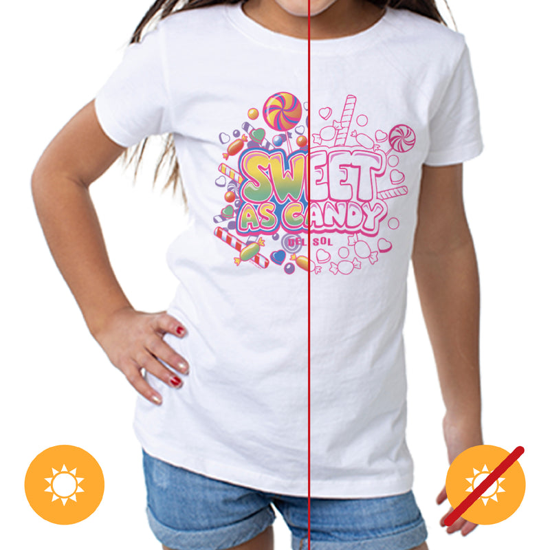 DelSol Girls Crew Tee - Sweet As Candy - White by DelSol for Kids - 1 Pc T-Shirt (3T)