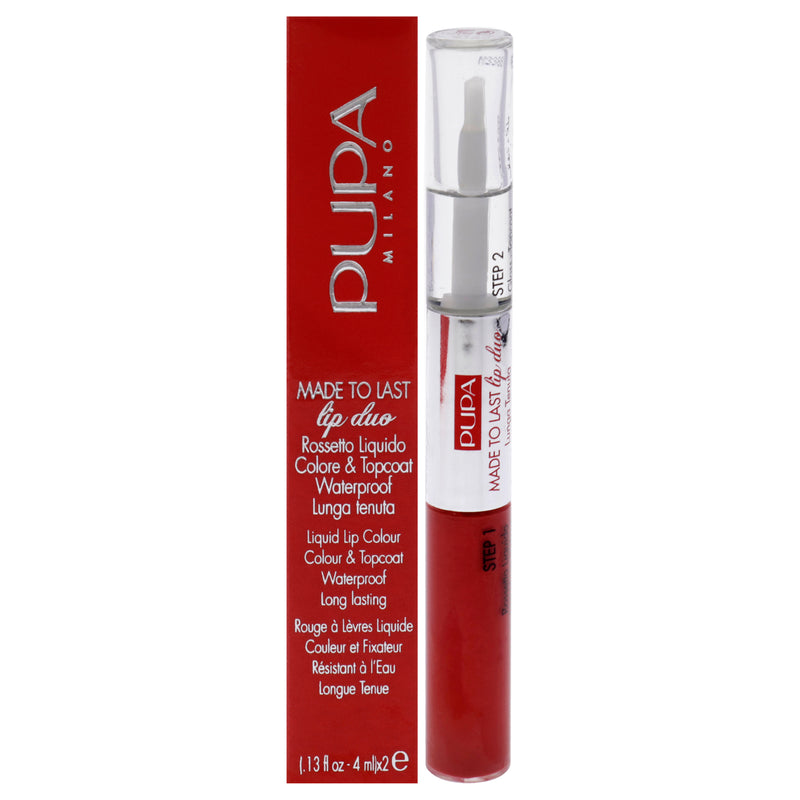 Pupa Milano Made To Last Lip Duo - 018 Imperial Red by Pupa Milano for Women - 0.13 oz Lipstick