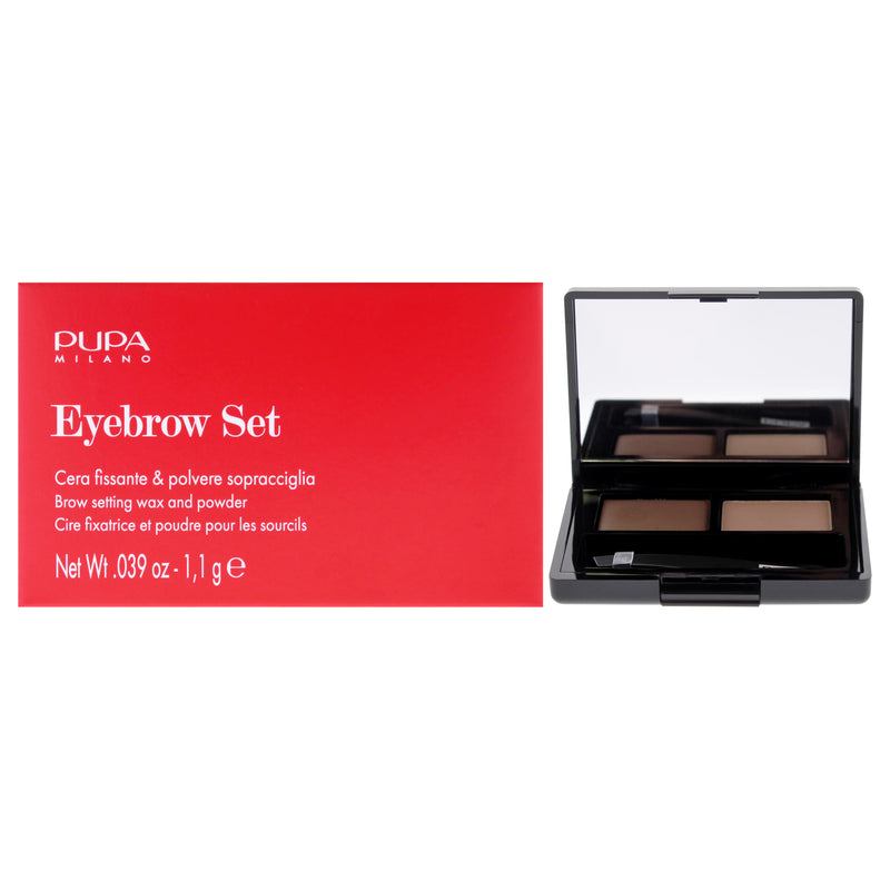 Pupa Milano Eyebrow Design Set - 002 Brown by Pupa Milano for Women - 3 Pc 0.039oz Eyebrow, Brush, Tweezers