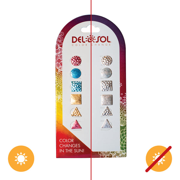 Delsol Color-Changing Earrings - Geometric by Delsol for Women - 6 Pair Earrings