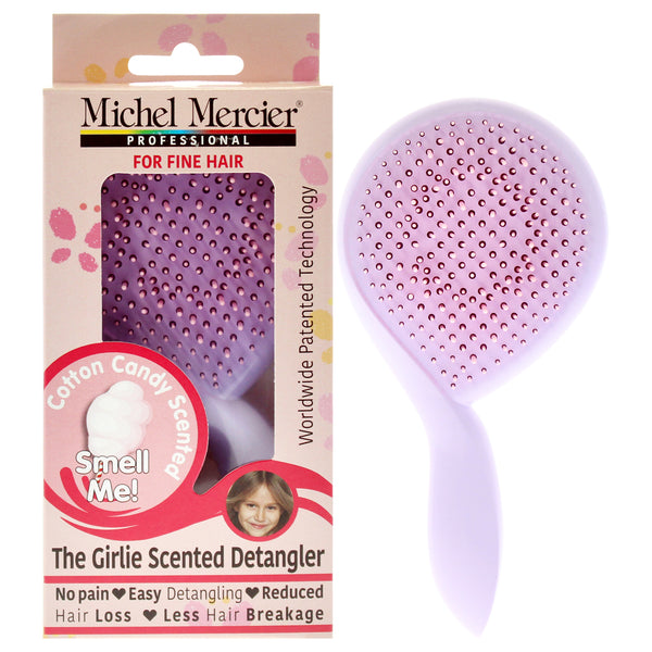 Michel Mercier The Girlie Scented Detangler Brush Cotton Candy Fine Hair - Purple-Pink by Michel Mercier for Women - 1 Pc Hair Brush