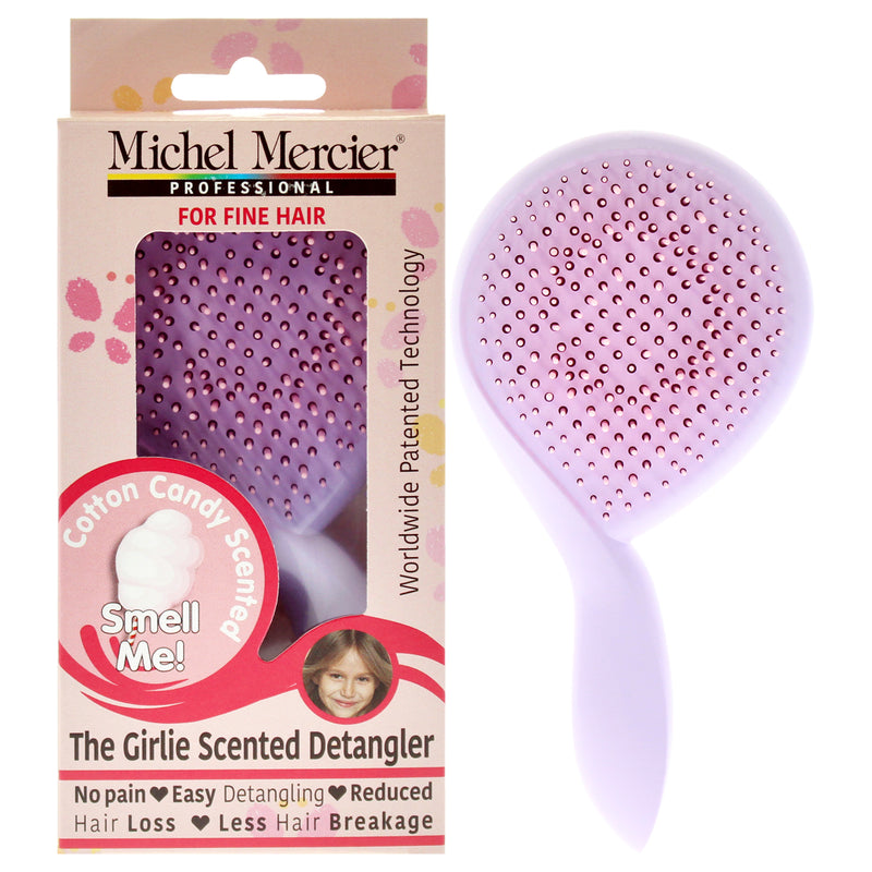 Michel Mercier The Girlie Scented Detangler Brush Cotton Candy Fine Hair - Purple-Pink by Michel Mercier for Women - 1 Pc Hair Brush