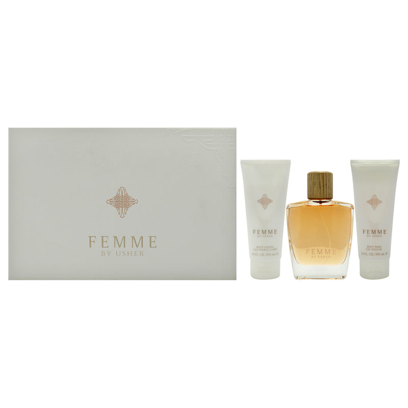 Usher Usher by Usher for Women - 3 Pc Gift Set 3.4oz EDP Spray, 3.4oz Body Lotion, 3.4oz Body Wash