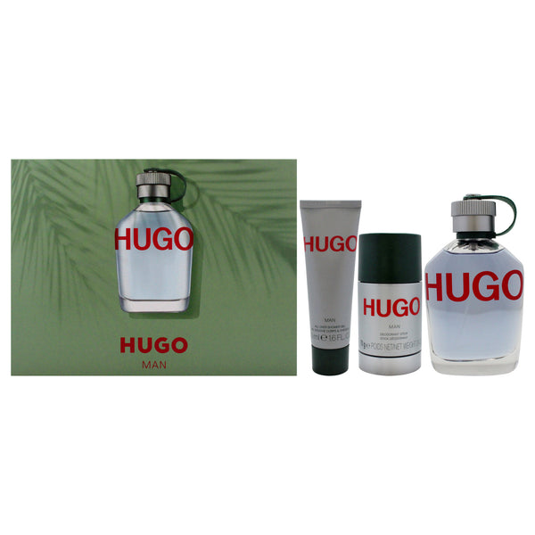 Hugo Boss Hugo by Hugo Boss for Men - 3 Pc Gift Set 4.2oz EDT Spray, 2.4oz Deodorant Stick, 1.6oz Shower Gel