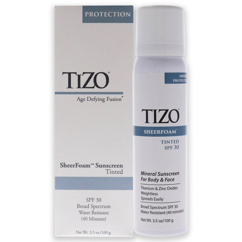 Tizo SheerFoam Body And Face Tinted SPF 30 by Tizo for Unisex - 3.5 oz Sunscreen
