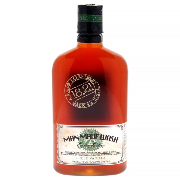 18.21 Man Made 3-In-1 Shampoo Man Made Wash - Spiced Vanilla by 18.21 Man Made for Men - 18 oz Conditioner and Body Wash