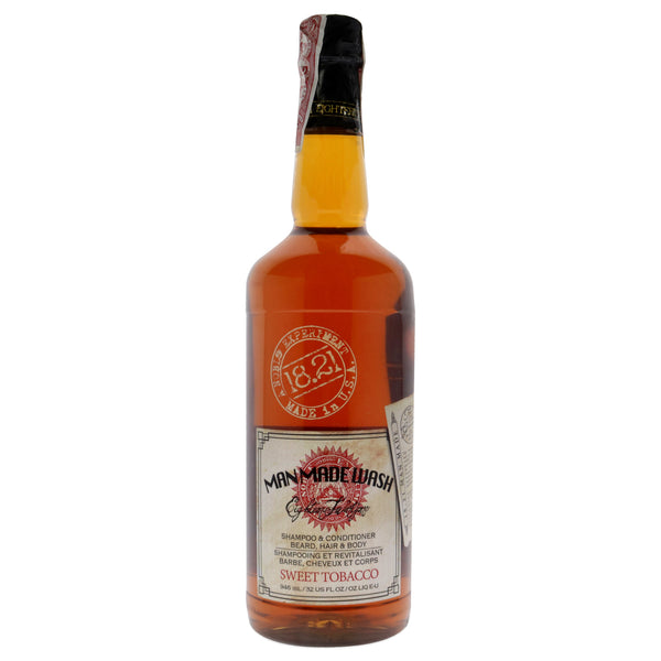 18.21 Man Made Man Made Wash - Sweet Tobacco by 18.21 Man Made for Men - 32 oz 3-In-1 Shampoo, Conditioner and Body Wash