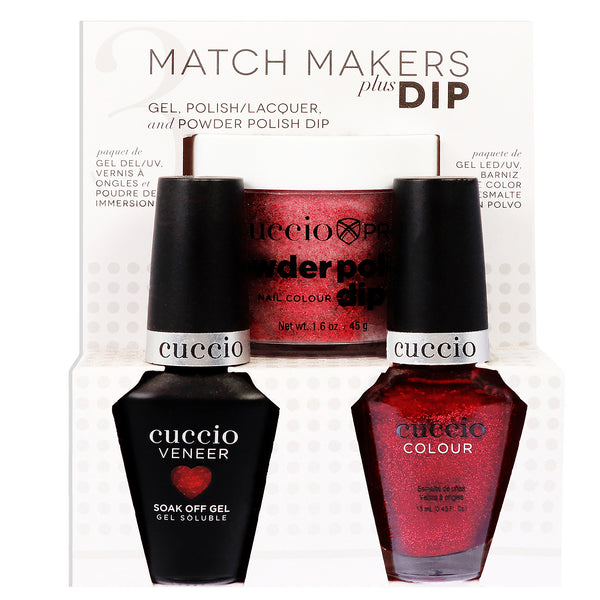 Cuccio Colour Match Makers Plus Dip - Chakra by Cuccio Colour for Women - 3 Pc 1.6oz Pro Powder Polish Dip System, 0.44oz Veneer Soak Off Gel, 0.43oz Colour Nail Polish