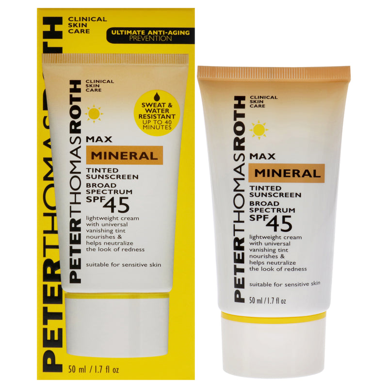 Peter Thomas Roth Max Mineral Tinted Sunscreen SPF 45 by Peter Thomas Roth for Unisex - 1.7 oz Sunscreen