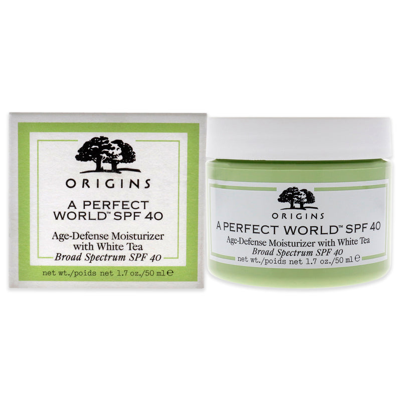 Origins A Perfect World Age-Defense Moisturizer with White Tea SPF 40 by Origins for Unisex - 1.7 oz Moisturizer