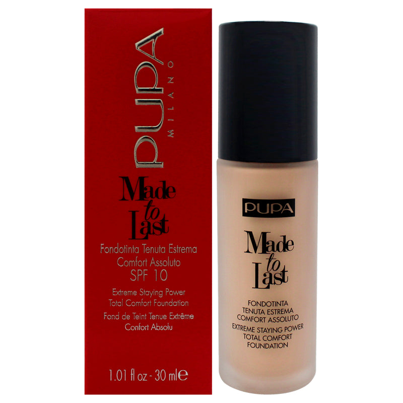 Pupa Milano Made to Last Extreme Staying Power Foundation SPF 10 - 020 Light Beige by Pupa Milano for Women - 1.01 oz Foundation