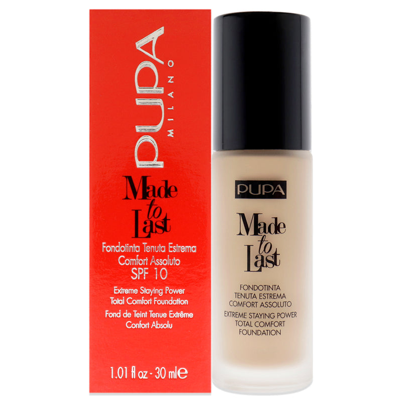Pupa Milano Made to Last Extreme Staying Power Foundation SPF 10 - 050 Sand by Pupa Milano for Women - 1.01 oz Foundation