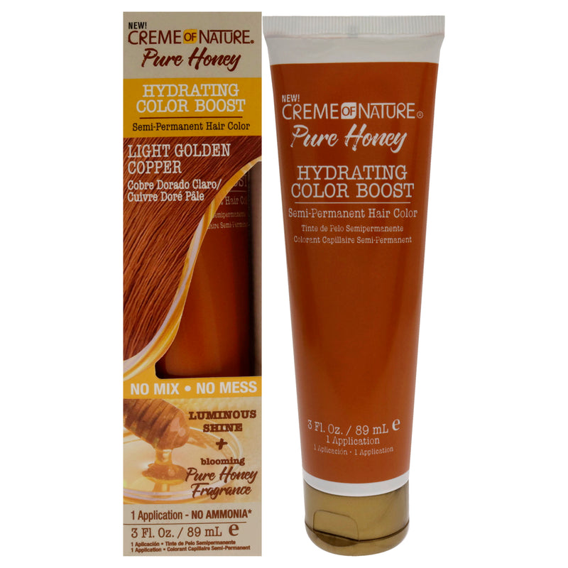 Creme of Nature Pure Honey Hydrating Color Boost Semi-Permanent Hair Color - Light Golden Copper by Creme of Nature for Unisex - 3 oz Hair Color