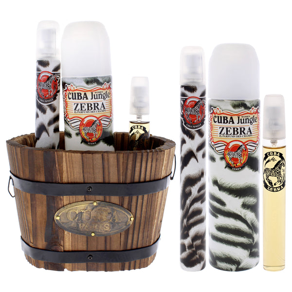 Cuba Cuba Jungle Zebra by Cuba for Women - 3 Pc Gift Set 3.3oz EDP Spray, 1.17oz EDP Spray, 0.5oz EDP Spray